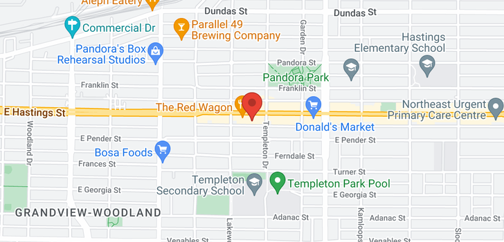 map of 215 2150 E HASTINGS STREET